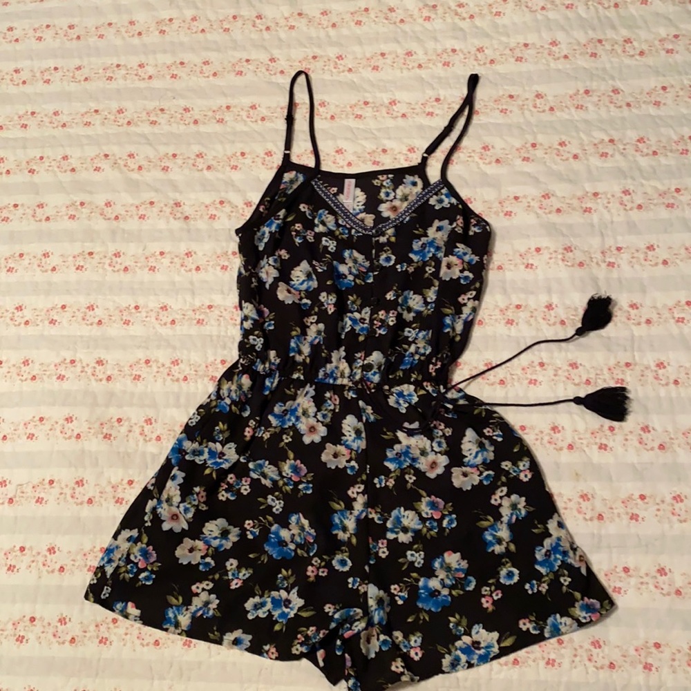 Black Floral Romper